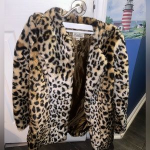 Faux Leopard Fur Coat